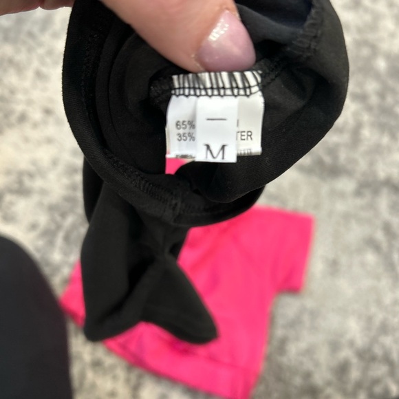 Pink Top and Black Dance Shorts Set - Picture 7 of 7